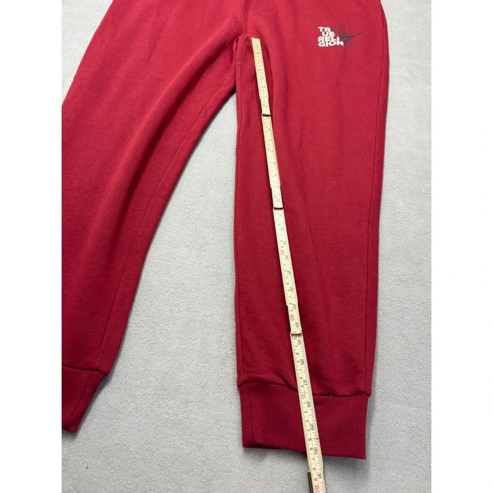 True Religion Hit Jogger Mens XXL Red Dahlia Graphic Fleece Sweatpants 108223